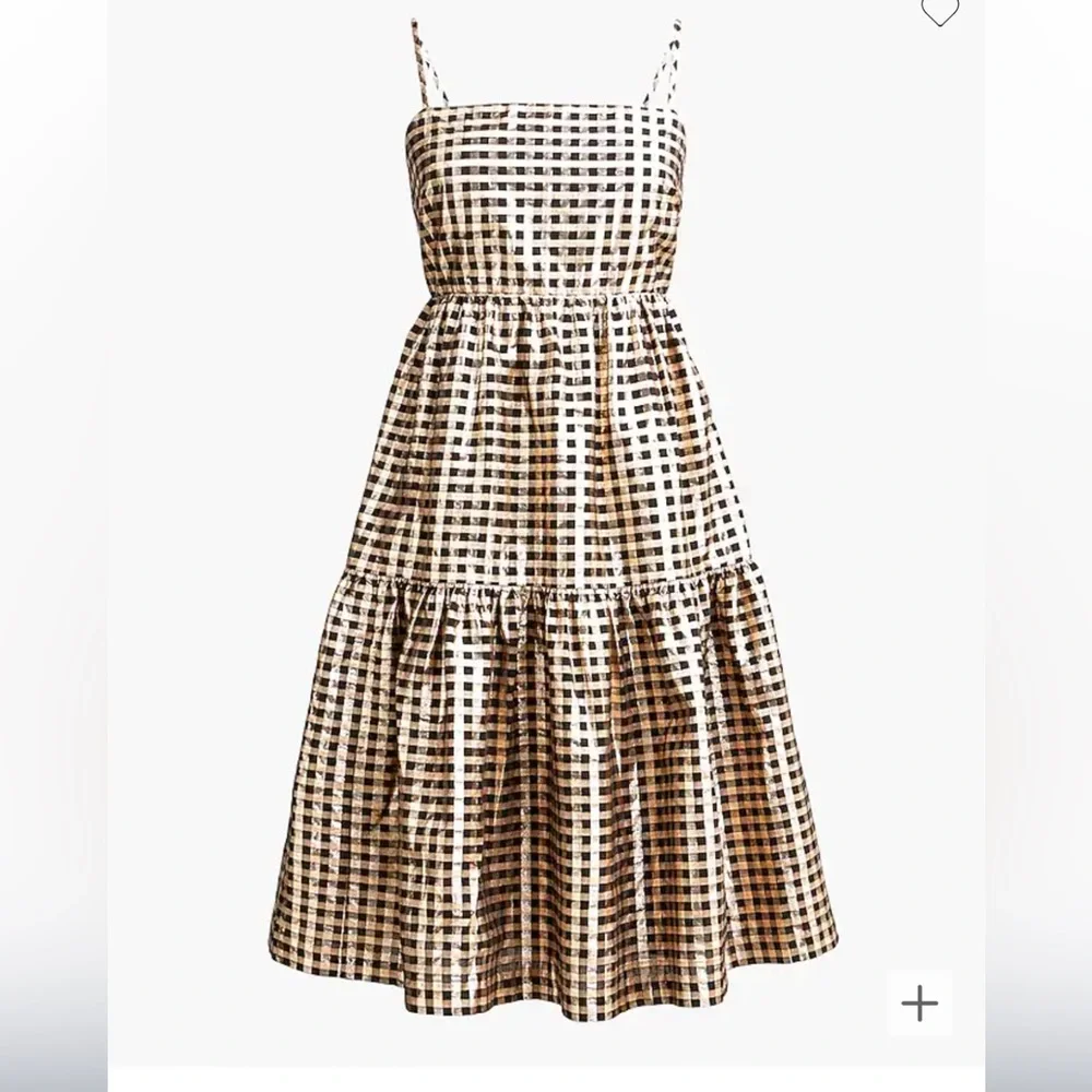 GORGEOUS j.crew metallic threads gingham dress EUC - Picture 1 of 5
